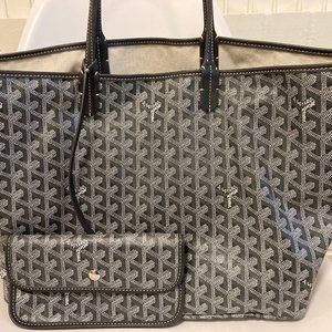GOYARD Saint Louis PM Tote Bag Gray - With Original Receipt